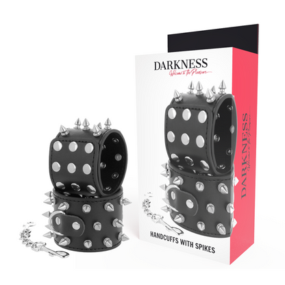 DARKNESS - MENOTTES À POINTES NOIRES SKULLS AND BONES DARKNESS BONDAGE