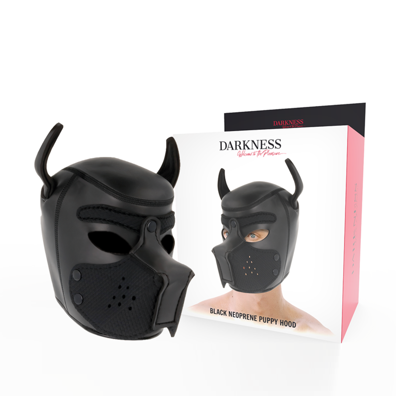 DARKNESS - MASQUE POUR CHIEN EN NÉOPRÈNE AVEC MUSEAU AMOVIBLE L DARKNESS BONDAGE