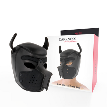 DARKNESS - MASQUE POUR CHIEN EN NÉOPRÈNE AVEC MUSEAU AMOVIBLE L DARKNESS BONDAGE