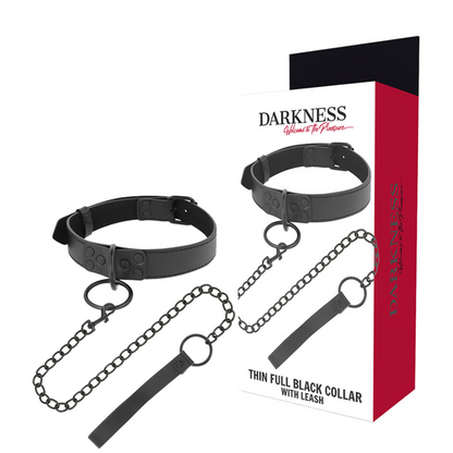 DARKNESS - COLLIER NOIR AVEC CHAÎNE DARKNESS BONDAGE