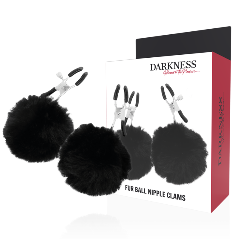DARKNESS - PINCES À TÉTONS AVEC POM POMS 1 DARKNESS SENSATIONS