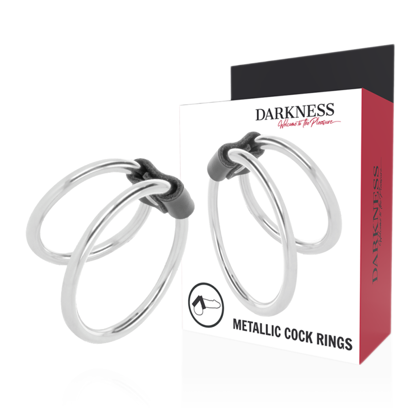 DARKNESS - ANNEAU PÉNIS DOUBLE EN MÉTAL DARKNESS SENSATIONS