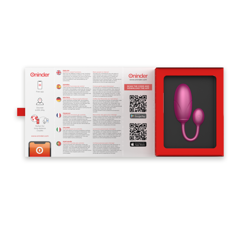 ONINDER - OEUF VIBRANT TOKYO ROSE 7,5 X 3,2 CM APPLICATION GRATUITE ONINDER