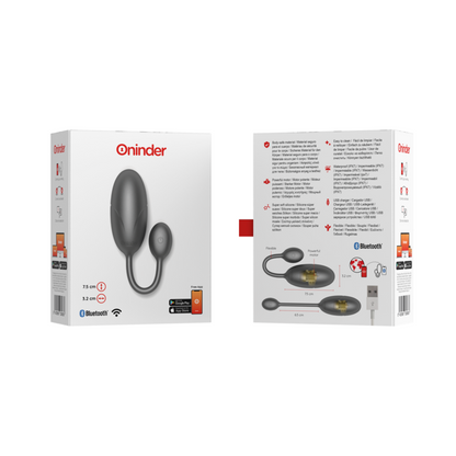 ONINDER - OEUF VIBRANT TOKYO NOIR 7,5 X 3,2 CM APPLICATION GRATUITE ONINDER