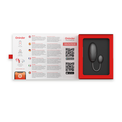 ONINDER - OEUF VIBRANT TOKYO NOIR 7,5 X 3,2 CM APPLICATION GRATUITE ONINDER