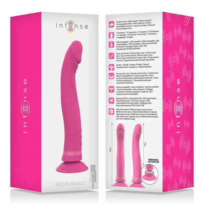 INTENSE - GODE VIBRATEUR EN SILICONE ROSE MICHELANGELO INTENSE FUN TOYS