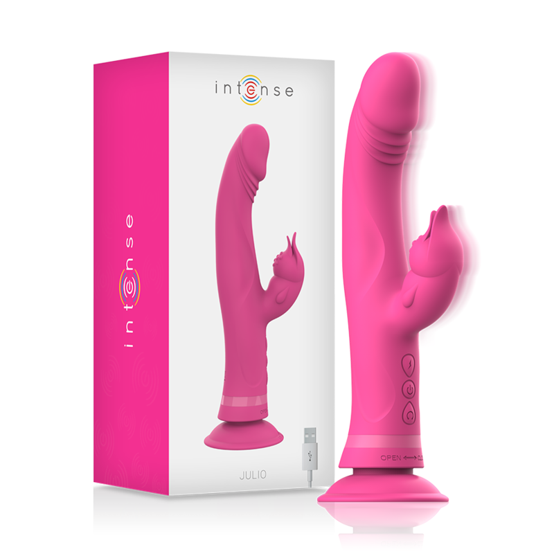 INTENSE - VIBRATEUR JULIO RABBIT SILICONE ROSE INTENSE FUN TOYS