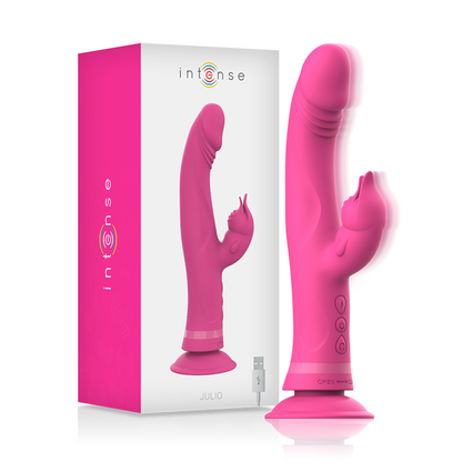 INTENSE - VIBRATEUR JULIO RABBIT SILICONE ROSE INTENSE FUN TOYS