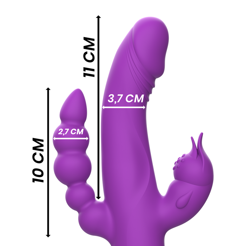 INTENSE - VIBRATEUR EN SILICONE CASANOVA RABBIT TRIPLE MOTEUR VIOLET INTENSE FUN TOYS