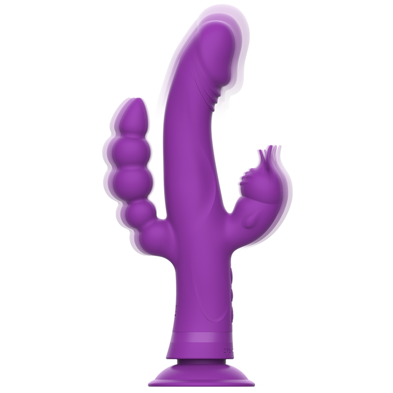INTENSE - VIBRATEUR EN SILICONE CASANOVA RABBIT TRIPLE MOTEUR VIOLET INTENSE FUN TOYS