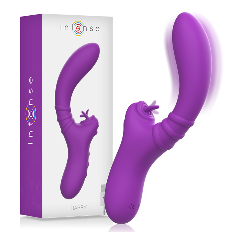 INTENSE - VIBRATEUR FLEXIBLE HARRY AVEC LANGUE VIOLET INTENSE FUN TOYS