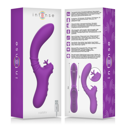 INTENSE - VIBRATEUR FLEXIBLE HARRY AVEC LANGUE VIOLET INTENSE FUN TOYS