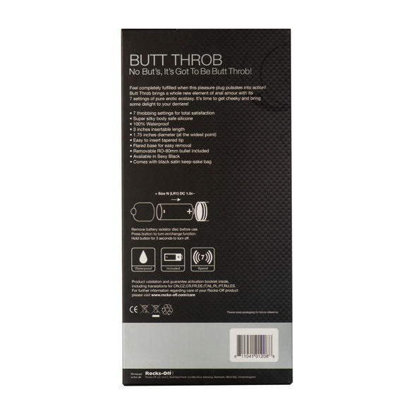 ROCKS-OFF - STIMULATEUR BUTT THROB P-POINT 7 VITESSES NOIR ROCKS-OFF