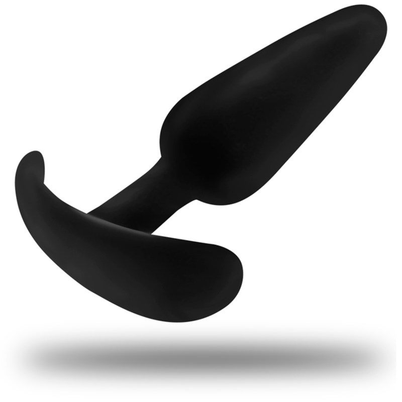 BLACK&SILVER - PLUG ANAL EN SILICONE KAEL AVEC POIGNÉE MOYENNE BLACK&SILVER