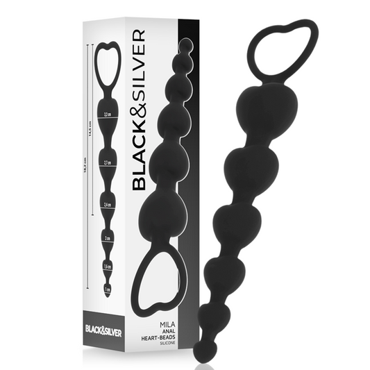 BLACK&SILVER - CHAÎNE DE COEURS ANAL MILA 18 CM BLACK&SILVER