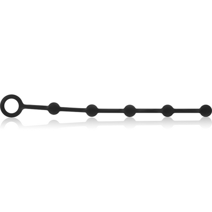 BLACK&SILVER - CHAPELET ANAL KORG SILICONE INITIATION 21 CM BLACK&SILVER