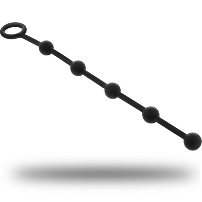 BLACK&SILVER - CHAPELET ANAL KORG SILICONE INITIATION 21 CM BLACK&SILVER