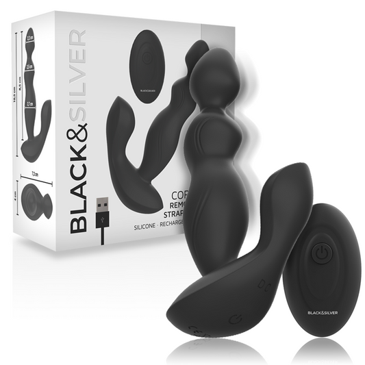 BLACK&SILVER - TÉLÉCOMMANDE EN SILICONE POUR PLUG ANAL CORA BLACK&SILVER