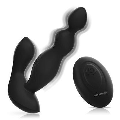 BLACK&SILVER - TÉLÉCOMMANDE EN SILICONE POUR PLUG ANAL CORA BLACK&SILVER