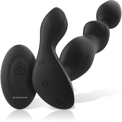 BLACK&SILVER - TÉLÉCOMMANDE EN SILICONE POUR PLUG ANAL CORA BLACK&SILVER