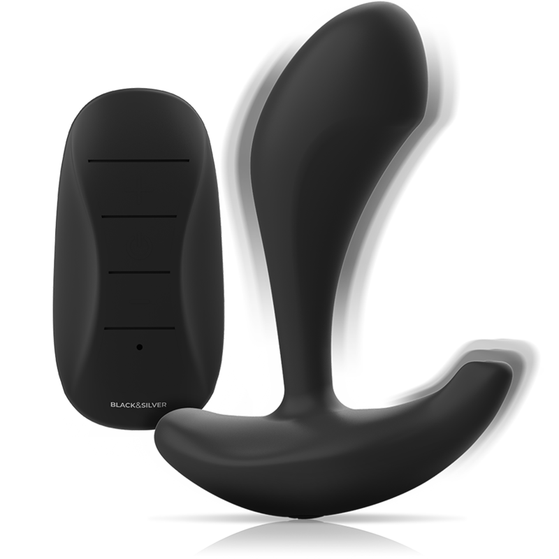 BLACK&SILVER - TÉLÉCOMMANDE EN SILICONE POUR PLUG ANAL DWAYNE BLACK&SILVER