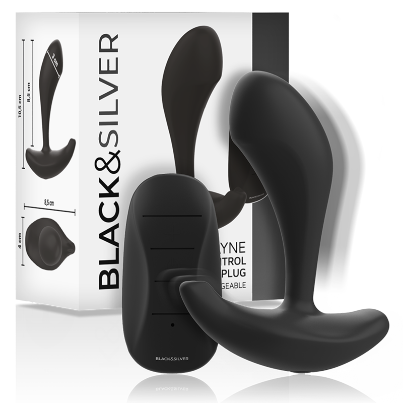 BLACK&SILVER - TÉLÉCOMMANDE EN SILICONE POUR PLUG ANAL DWAYNE BLACK&SILVER