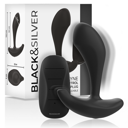 BLACK&SILVER - TÉLÉCOMMANDE EN SILICONE POUR PLUG ANAL DWAYNE BLACK&SILVER