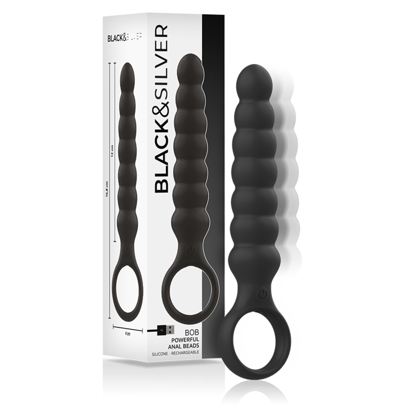 BLACK&SILVER - DILATATEUR ANAL PUISSANT EN SILICONE BOB BLACK&SILVER