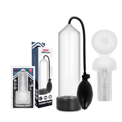 ACCRO À LA POMPE - RX3 TRANSPARENT AVEC MANCHON DE PLAISIR PUMP ADDICTED