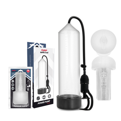 ACCRO À LA POMPE - RX5 TRANSPARENT AVEC MASTURBATEUR PUMP ADDICTED