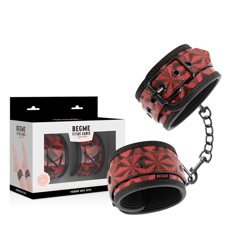 BEGME - CHEVILLES PREMIUM ÉDITION ROUGE AVEC DOUBLURE EN NÉOPRÈNE BEGME RED EDITION