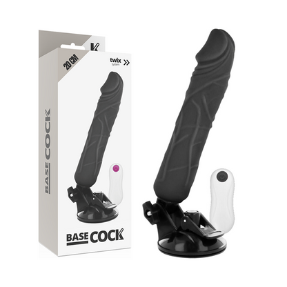 BASECOCK - VIBRATEUR RÉALISTE TÉLÉCOMMANDE NOIR 20 CM -O- 4 CM BASECOCK