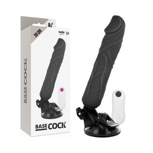 BASECOCK - VIBRATEUR RÉALISTE TÉLÉCOMMANDE NOIR 20 CM -O- 4 CM BASECOCK