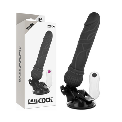 BASECOCK - VIBRATEUR RÉALISTE TÉLÉCOMMANDE NOIR 19.5 CM -O- 4 CM BASECOCK