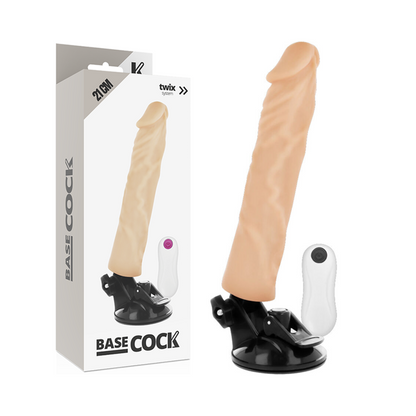 BASECOCK - VIBRATEUR RÉALISTE TÉLÉCOMMANDE NATUREL 21 CM -O- 4 CM BASECOCK