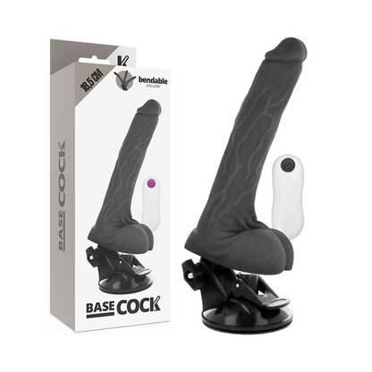 BASECOCK - VIBRATEUR ARTICULABLE TÉLÉCOMMANDE NOIR 18.5 CM -O- 4 CM BASECOCK
