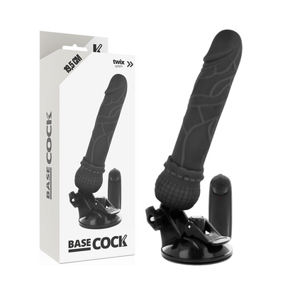 BASECOCK - VIBRATEUR RÉALISTE TÉLÉCOMMANDE NOIR 19.5 CM -O- 4 CM BASECOCK