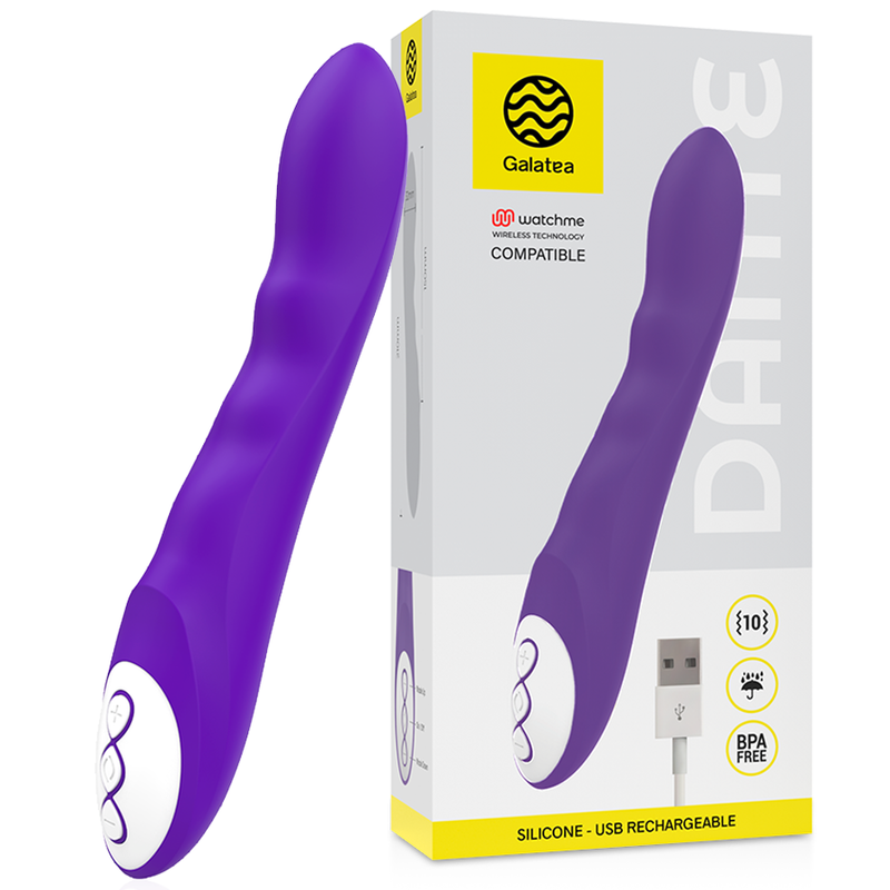 GALATEA - VIBRATEUR DANTE LILAS COMPATIBLE AVEC LA TECHNOLOGIE SANS FIL WATCHME GALATEA