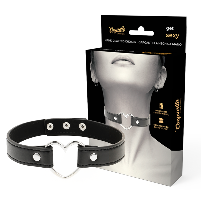COQUETTE CHIC DESIRE - COLLIER CUIR VEGAN FEMME ACCESSOIRE COEUR COQUETTE ACCESSORIES
