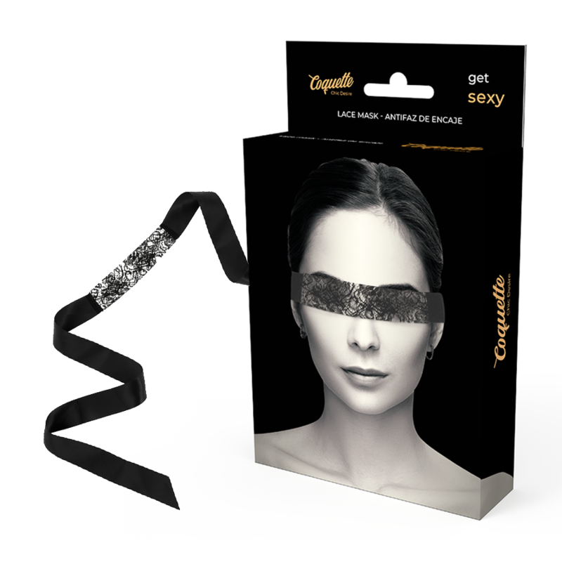 COQUETTE CHIC DESIRE - MASQUE EN DENTELLE NOIRE AVEC RUBAN COQUETTE ACCESSORIES