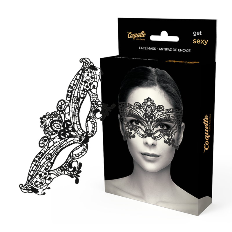 COQUETTE CHIC DESIRE - MASQUE LARGE EN DENTELLE NOIRE COQUETTE ACCESSORIES