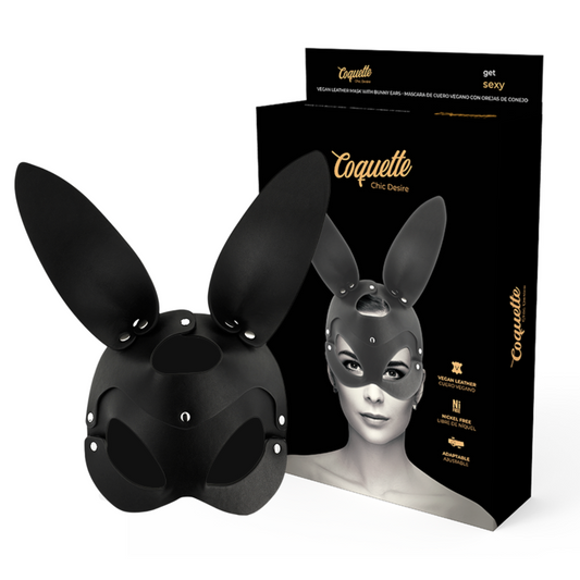 COQUETTE CHIC DESIRE - MASQUE EN CUIR VEGAN AVEC OREILLES DE LAPIN COQUETTE ACCESSORIES