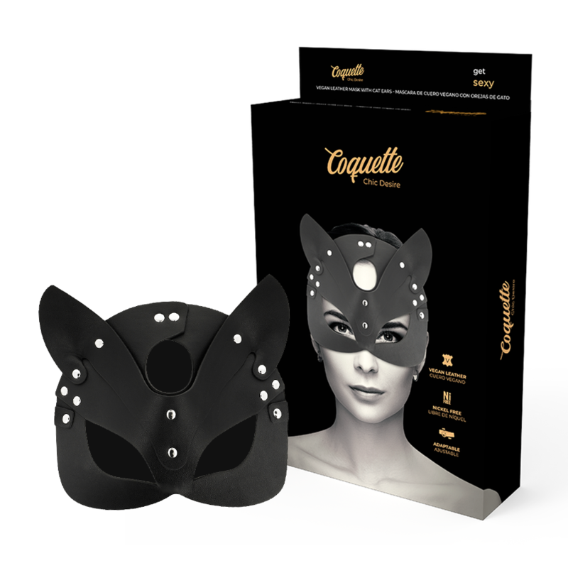 COQUETTE CHIC DESIRE - MASQUE EN CUIR VEGAN AVEC OREILLES DE CHAT COQUETTE ACCESSORIES