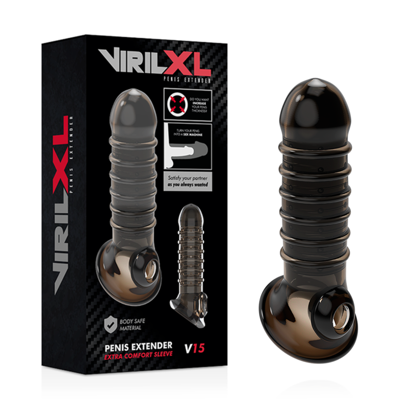 VIRILXL - EXTENSION ET GAINE DE PÉNIS V15 NOIRE VIRILXL