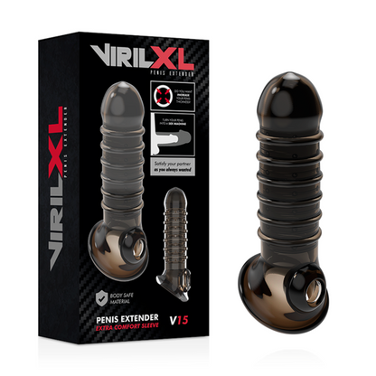 VIRILXL - EXTENSION ET GAINE DE PÉNIS V15 NOIRE VIRILXL