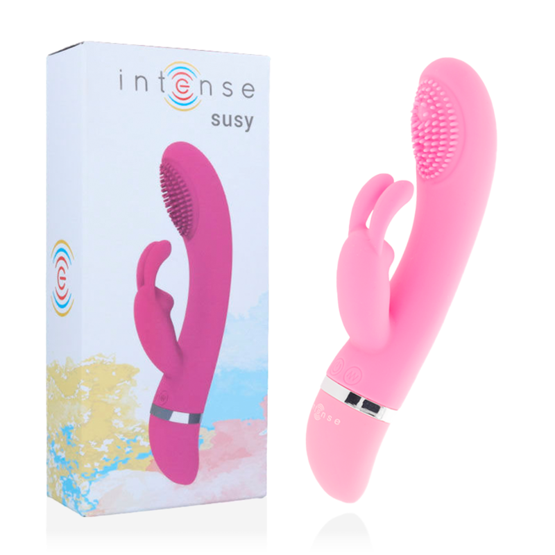 INTENSE - VIBRATEUR OSCILLANT SUSY SILICONE LAPIN ROSE INTENSE FUN TOYS