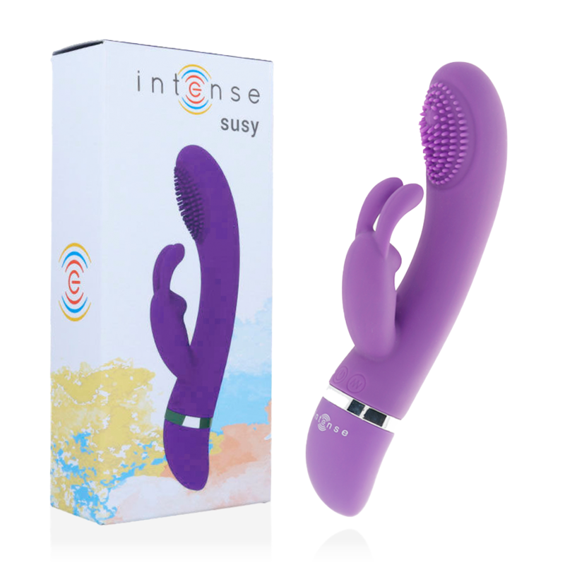INTENSE - VIBRATEUR OSCILLANT SUSY SILICON RABBIT LILAS INTENSE FUN TOYS