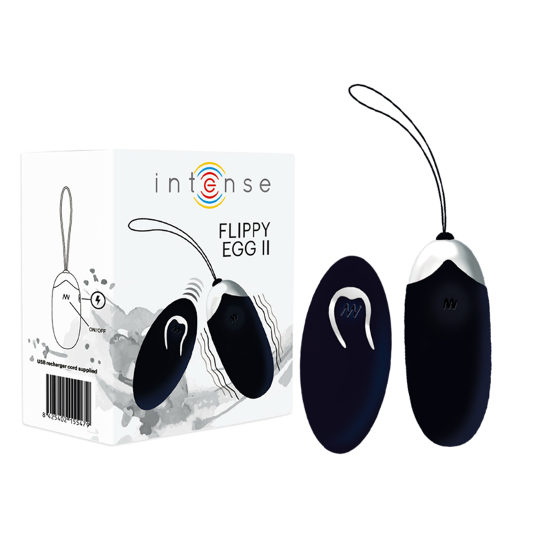 INTENSE - OEUF VIBRANT FLIPPY II AVEC TÉLÉCOMMANDE NOIR INTENSE COUPLES TOYS