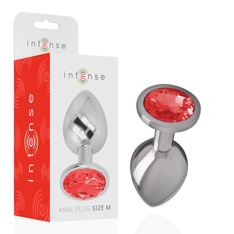 INTENSE - PLUG ANAL EN MÉTAL AVEC CRISTAL ROUGE TAILLE M INTENSE ANAL TOYS