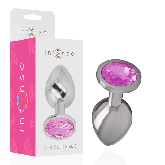 INTENSE - PLUG ANAL EN MÉTAL ALUMINIUM AVEC CRISTAL ROSE TAILLE S INTENSE ANAL TOYS